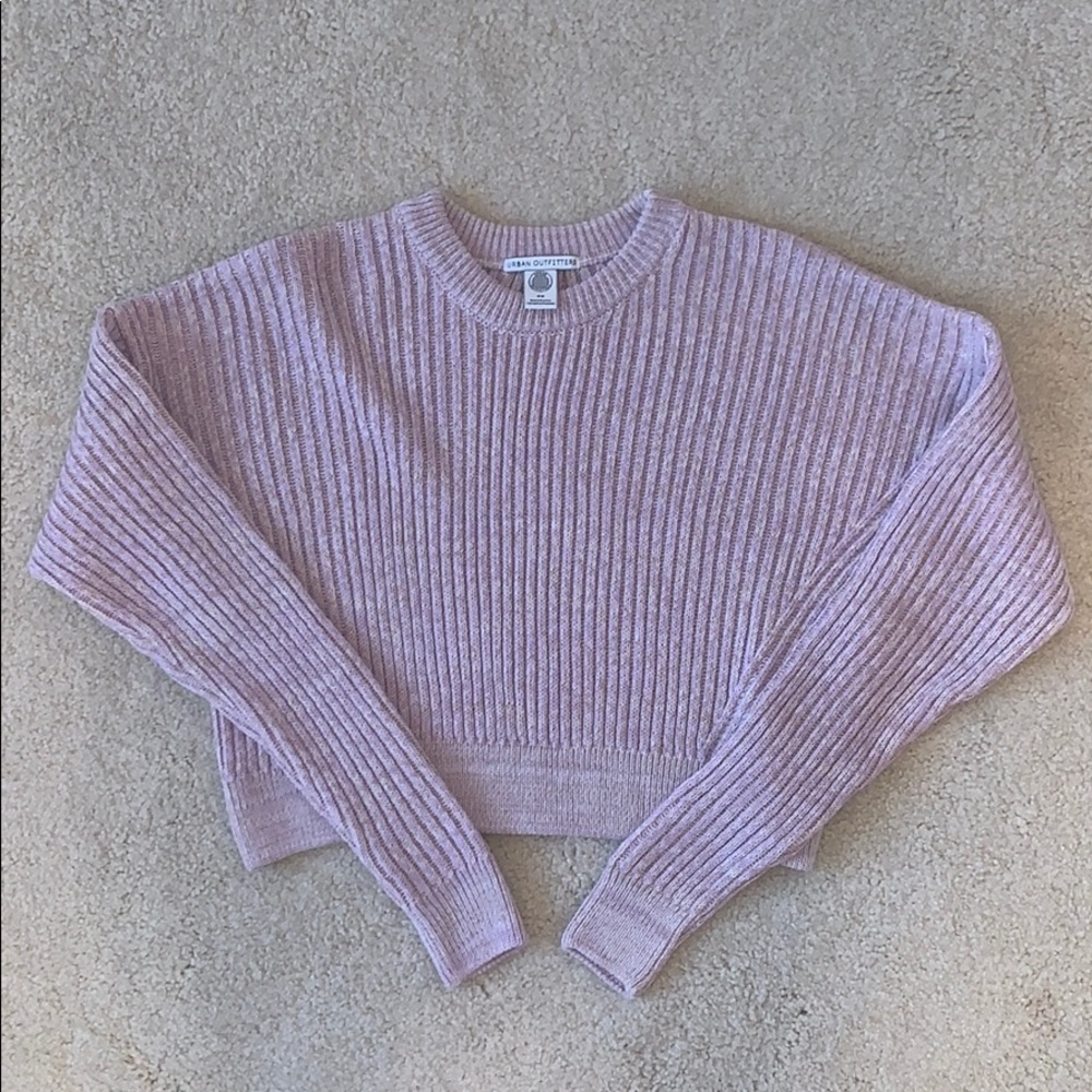urban outfitters cropped ribbed knit sweater